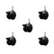 Service Caster 2'' Black Metal Hood Twin Caster Locking Nylon Wheel 5/16 Thread Stem, 5PK SCC-TS02S50D-NYS-FB-B-5161810-5 - alternate 1